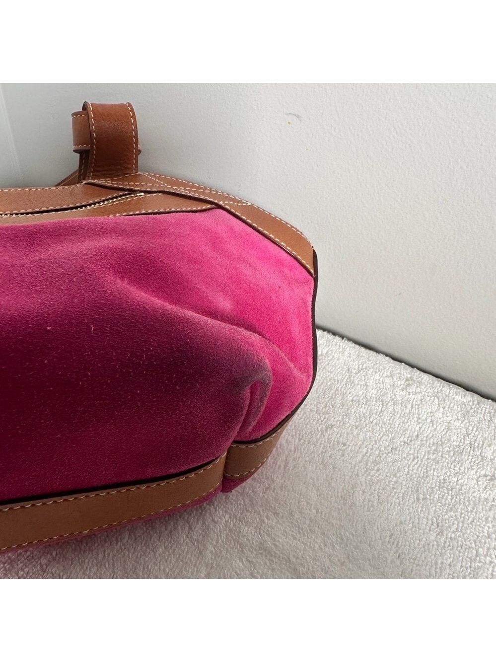 Kate Spade Pink Suede Handbag Vintage - Picture 5 of 10